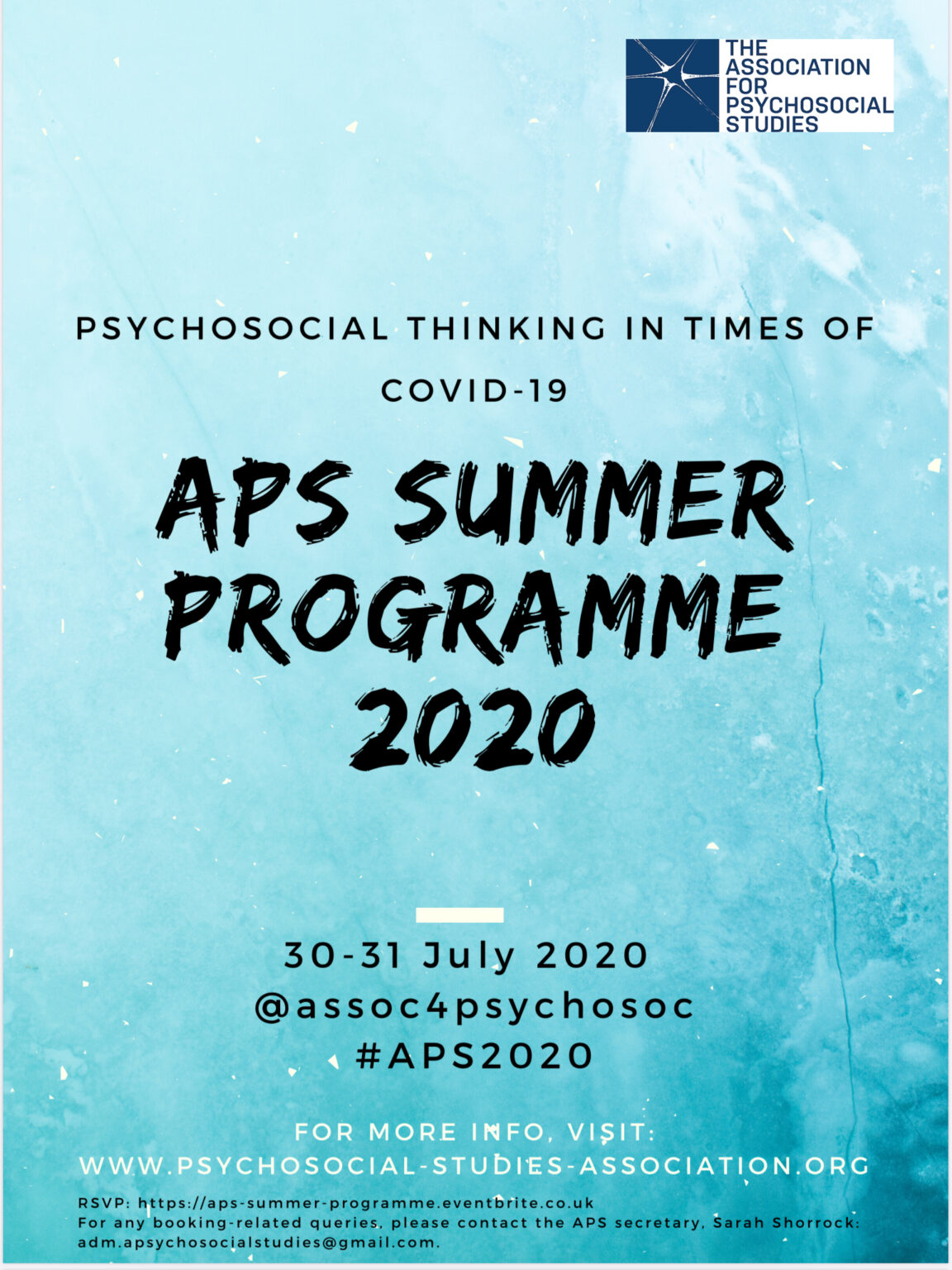 APS Summer Programme 2020 The Association for Psychosocial Studies